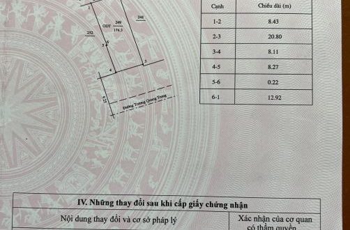 BÁN LÔ ĐẤT NGANG 8M MẶT TIỀN TRƯƠNG QUANG TRỌNG TP QUẢNG NGÃI