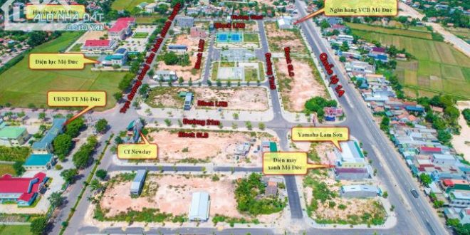Đất nền sổ đỏ đối diện huyện ủy Mộ Đức, KDC An Phú  giá đầu tư từ 8xx