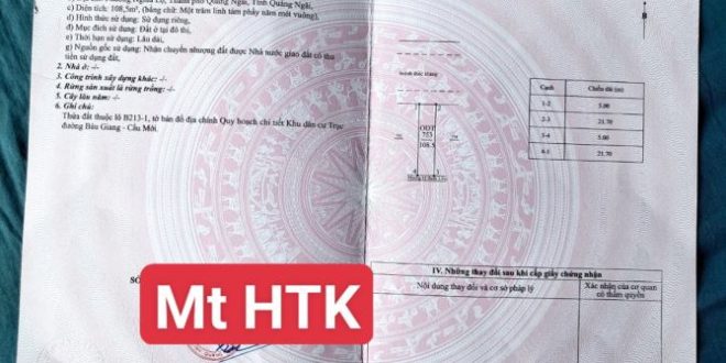Bán lô đất đẹp 5x21,7m mặt tiền Huỳnh Thúc Kháng, bên cạnh Ngọc Bảo Viên, Trường IEC