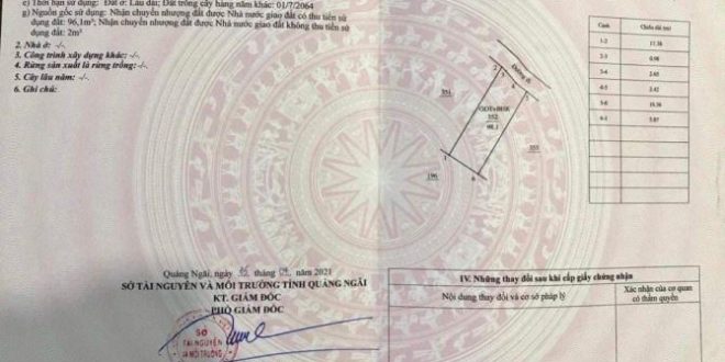 BÁN LÔ ĐẤT Ở TẠI TRUNG TÂM TT CHÂU Ổ, CÁCH KDC ĐÔNG NAM CHỈ 50M