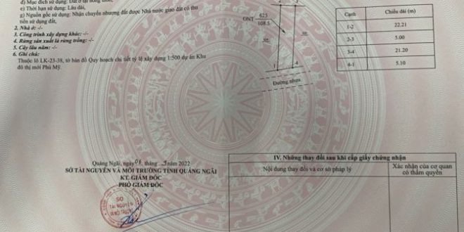 Cần tiền bán gấp ngay lô đất hướng Nam ven sông đối diện công viên tttp Quảng Ngãi
