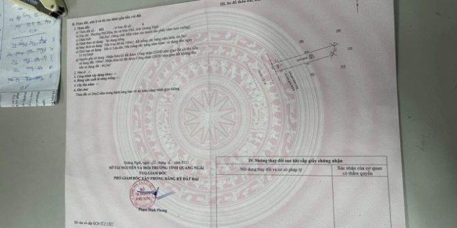 ĐẤT MẶT TIỀN QUỐC LỘ 1A THỊ XÃ ĐỨC PHỔ