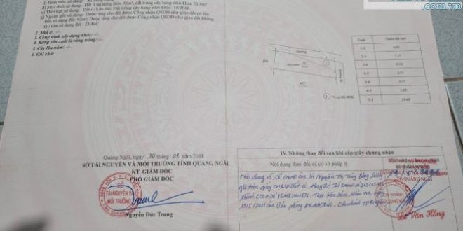 BÁN LÔ ĐẤT hẻm 954/7 VÕ NGUYÊN GIÁP PHƯỜNG TRƯƠNG QUANG TRỌNG TP QUẢNG NGÃI