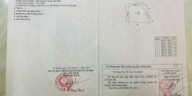 Cần bán đất BHK 600m2 , Xã Nghĩa Trung , huyện Tư Nghĩa, Quảng Ngãi