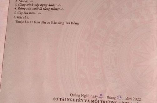 Đất khu dân cư ngay bờ kè bắc sông trà bồng, Thị trấn châu ổ, bình sơn, quảng ngãi.