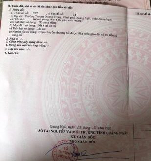 BÁN LÔ ĐẤT MẶT TIỀN VÕ NGUYÊN GIÁP PHƯỜNG TRƯƠNG QUANG TRỌNG TP QUẢNG NGÃI.