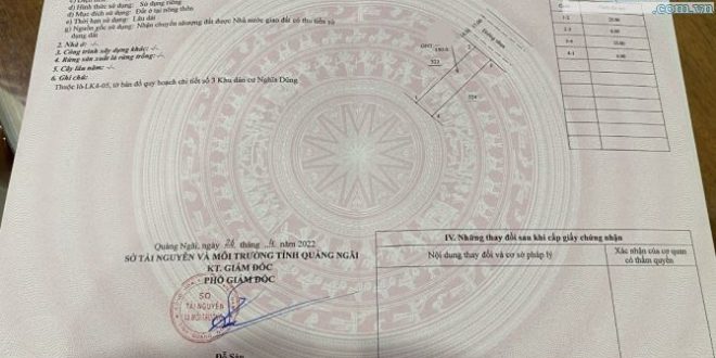 Bán lô đất đẹp 6x25m, Kdc Nghĩa Dũng, mặt tiền đường27m
