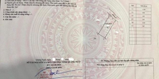 Bán lô đất ở gần bến xe Phương Trang, khu Đông Nam, Thị Trấn Châu Ổ Bình Sơn