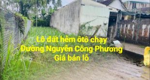 LÔ ĐẤT DIỆN TÍCH LỚN HẺM ÔTÔ CHẠY ĐƯỜNG NGUYỄN CÔNG PHƯƠNG GIÁ BÁN NHANH