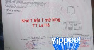 Bán nhà 1 trệt 1 mê lửng, Dt. 6x11m, hẻm Ô tô thị trấn La Hà, Tư Nghĩa