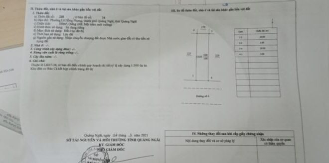 Bán lô đất đẹp 5x20m Hướng nam, Khu dân cư Bàu Cả