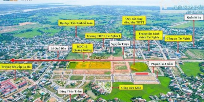 Bán gấp lô đất ngay cổng Tài Chính Kế Toán, kề khu Quảng Trường Tư Nghĩa La Hà, Quảng Ngãi