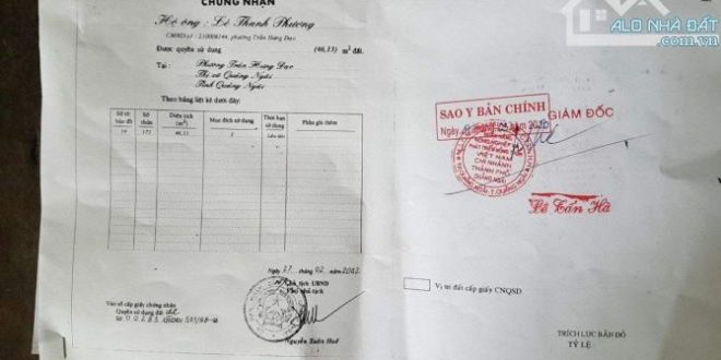 Bán nhà mặt tiền Ngã Tư chính Quang Trung và Lê Trung Đình TP Quảng Ngãi