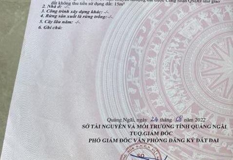 Bán lô đất Dt. 5,6x25m mặt tiền Nguyễn Nghiêm, TT La Hà, Tư Nghĩa