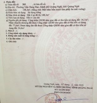 Bán nhà mặt tiền Quang Trung TP Quảng Ngãi