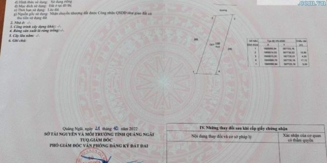 Bán lô đất 77m2 hẻm xe tải, Thị trấn La Hà, Tư Nghĩa