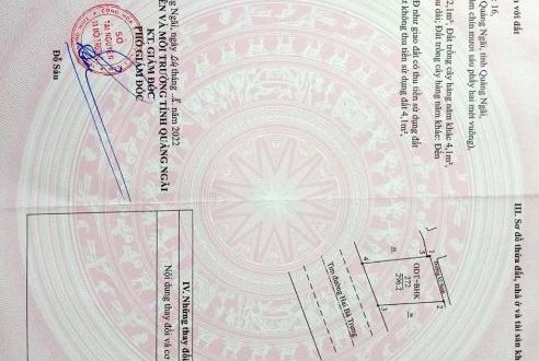 Bán lô đất siêu to mặt tiền đường Hai Bà trưng tp quảng Ngãi giá tốt cho khách thiện chí