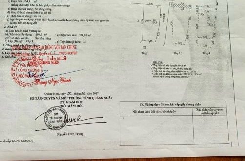 Bán nhà mặt tiền Trần Hưng Đạo TT TP Quảng Ngãi
