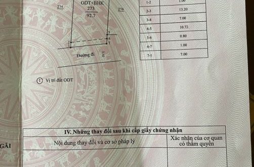 Bán lô đất 7x14m mặt tiền Nguyễn Tự Tân, P Trần Phú, TP Quảng Ngãi