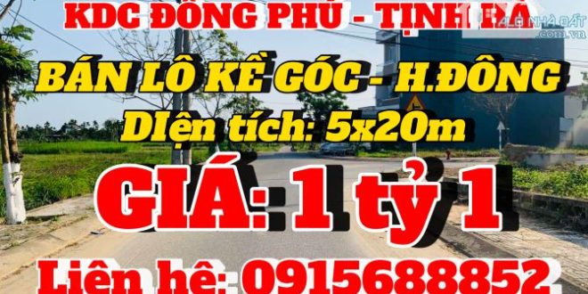 ☀️KDC ĐỒNG PHÚ - Tịnh Hà ❤️Bán lô kề góc - Giá: 1 tỷ 1