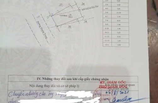 BÁN NHÀ MẶT TIỀN QUANG TRUNG TP. QUẢNG NGÃI NGÀNG 8,2M DÀI 20M NỞ HẬU 10M