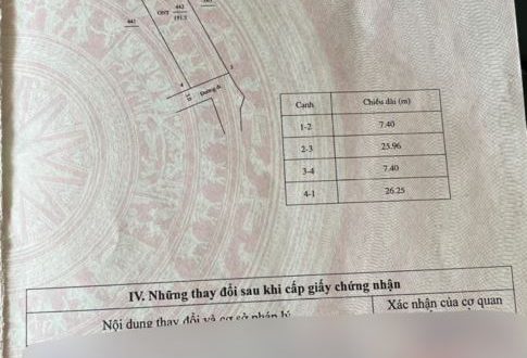 Bán lô đất 7,4x26,5m hẻm Ô tô 7 chỗ Nghĩa Dũng, Tp Quảng Ngãi
