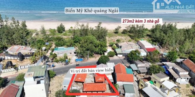 Bán đất mặt tiền biển Mỹ Khê Tịnh Khê Quảng Ngãi, 273m2 hướng Đông SHR giá 3.8 tỷ tl