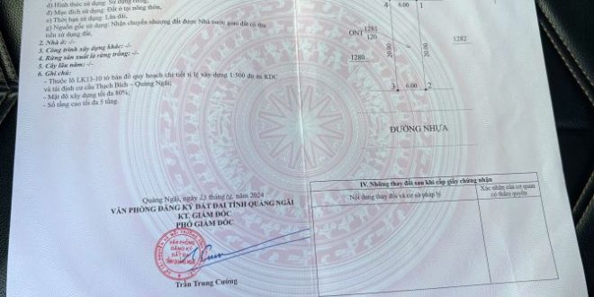 Bán lô đất khu dân cư Thạch Bích (6x20m) giá chỉ 1,7 tỷ x