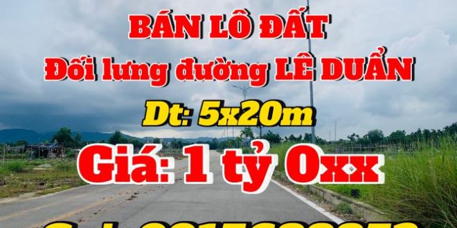 ĐẤT DỰ ÁN TRUNG TÂM TP.QUẢNG NGÃI: DT: 5X20m, GIÁ: 1 tỷ 0xx