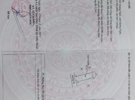 Cần bán lô đất 5x17m hẻm 3m ô tô thông, hk P Nghĩa Chánh, TP Quảng Ngãi